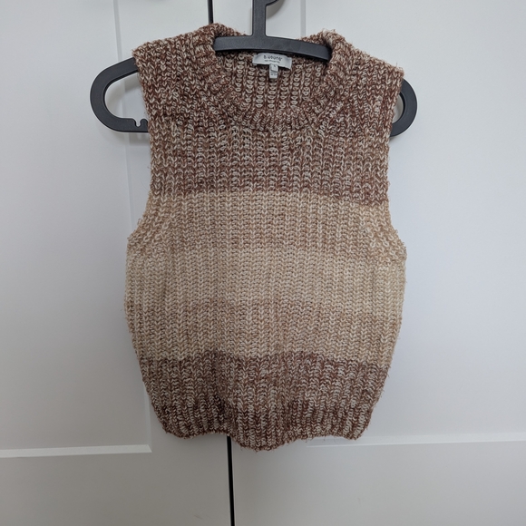 B.Young Sweaters - Forever 21 Brown and Cream Knit Sweater Vest